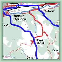 Cycling routes - Banská  Bystrica - Čerín - Banská Bystrica