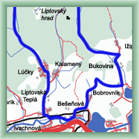 Cycling routes - Bešeňová - Lúčky - Bešeňová