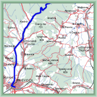 Cycling routes - Through gap Vrické